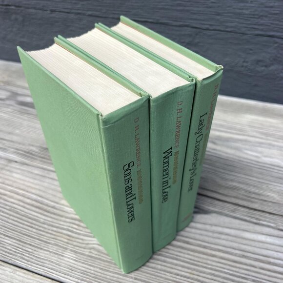 D.H. Lawrence Novels, Set of Three Books, Green Vintage Hardcovers - Picture 4 of 9
